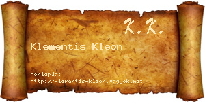 Klementis Kleon névjegykártya